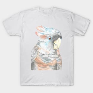 Baby gang-gang cockatoo watercolor portraint painting T-Shirt